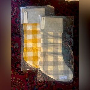 Farmhouse Pottery - Christmas/Holiday stockings Pair (NWT) cottagecore gingham